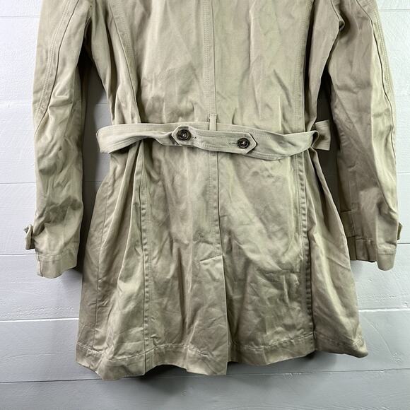 COMPTOIR DES COTONNIERS Tan Cotton Trench Coat Jacket‎ Double Breasted Size 42 - Picture 4 of 10